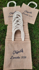 2 - sacs toile de jute - lettrage